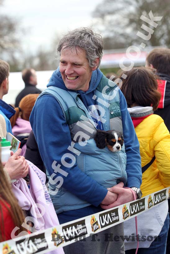 Making sure your dog stays warm at the McCain Inter Counties Cross Country, Cofton Park, Birmingham.